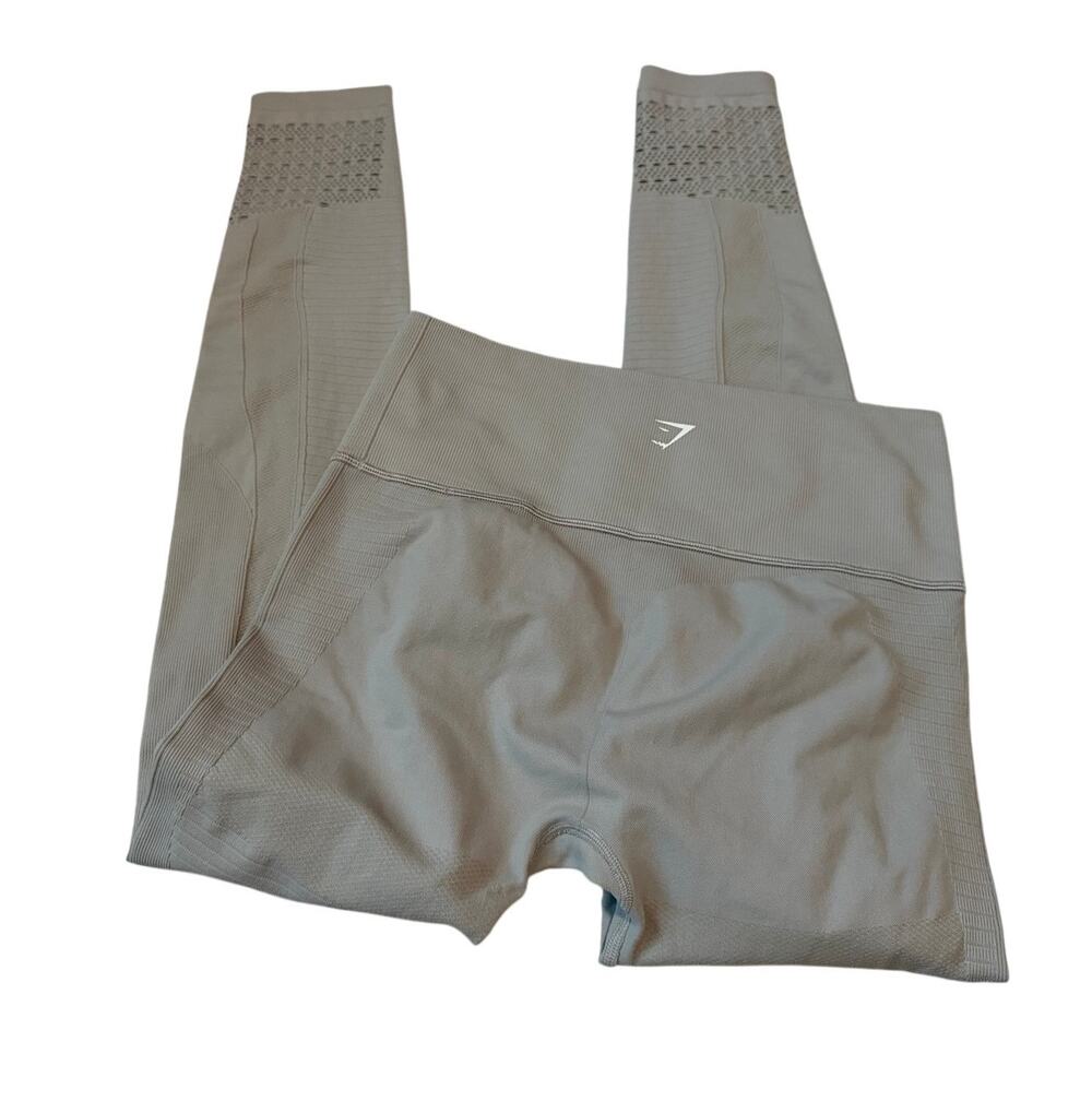 Gymshark Energy Seamless Leggings Gray L High Waisted Mesh EUC GLLG5040